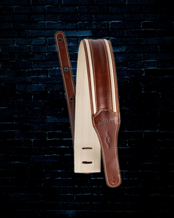 Taylor 2.5" Element Leather Guitar Strap - Brown/Cream