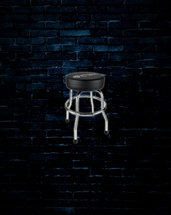 Martin White Embossed Logo Barstool - Chrome