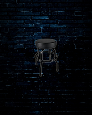 Martin Black Embossed Logo Barstool - Black