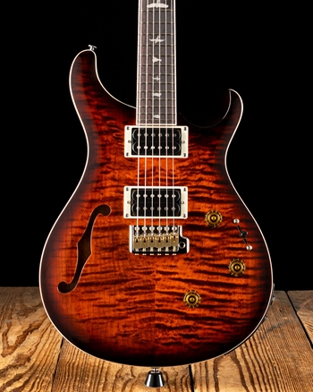 PRS SE Custom 24 Semi-Hollow Piezo - Orange Tiger Smokeburst