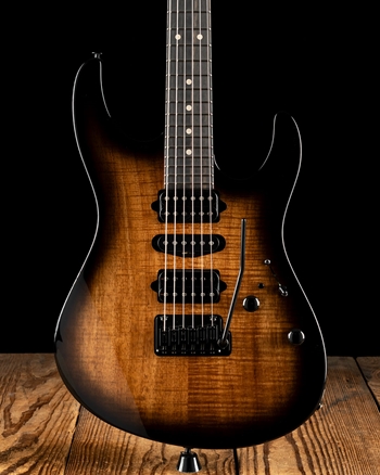 Suhr Modern Custom Figured Koa/African Okoume - Black Burst