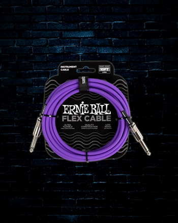 Ernie Ball 10' Flex Straight to Straight Instrument Cable - Purple