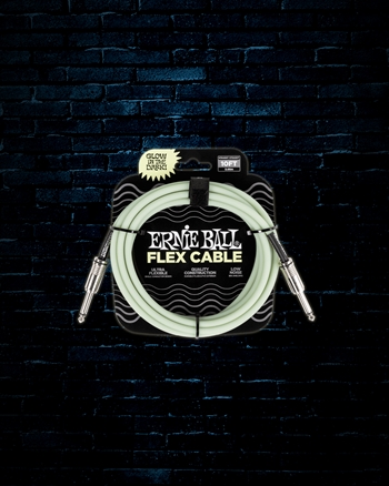 Ernie Ball 10' Flex Straight to Straight Instrument Cable - Glow In The Dark