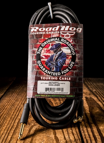 Rapco HOG-20BR - 20' Roadhog 1/4" to Right Angle Guitar Cable