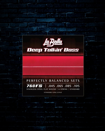 La Bella 760FS Flat Wound Stainless Steel Bass Strings - (45-105)