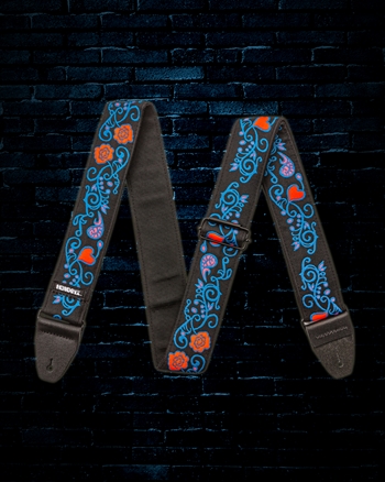 Dunlop Jimi Hendrix Blacklight Monterey Guitar Strap - Blue