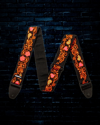 Dunlop Jimi Hendrix Blacklight Monterey Guitar Strap - Orange