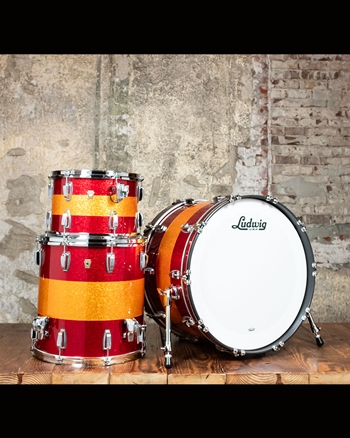 Ludwig Classic Maple FAB 3-Piece Drum Set - Red/Gold Triband