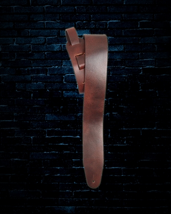 LM 2.5" The Traveler Leather Guitar Strap - Brown