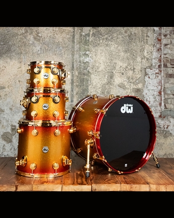Drum Workshop Collector's Series Maple/Mahogany 4-Piece Drum Set - Cherry Gold Glitz