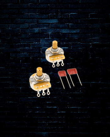 Fender Telecaster Solid Shaft Potentiometer and Capacitor Kit (2 Pack)