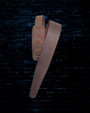 LM 2.3" Crazyhorse Leather Guitar Strap - Brown