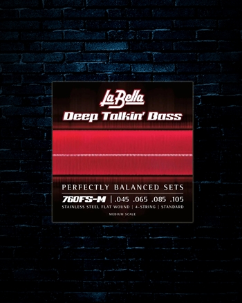 La Bella 760FS-M Flat Wound Deep Talkin' Bass Strings - Medium - (45-105)