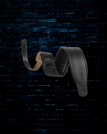 Levys 3" Amped Leather Guitar Strap - Black XL