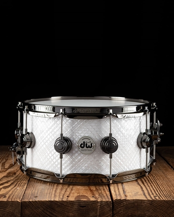 Drum Workshop Collector's Series 6.5x14 VLT 333 Snare Drum - White Crystal