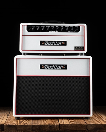 N Stuff Music Bad Cat Mod Shop Mark Sampson Black Cat Head & Cabinet - White Bronco