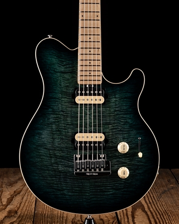 Ernie Ball Music Man Axis Super Sport HH Trem - Yucatan Blue Flame *USED*