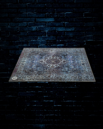 Drum N Base 6'x5.25' Vintage Persian Style Drum Mat - Blue
