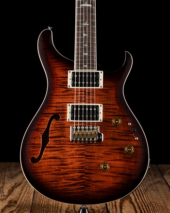 PRS SE Custom 24 Semi-Hollow Piezo - Orange Tiger Smokeburst *USED*