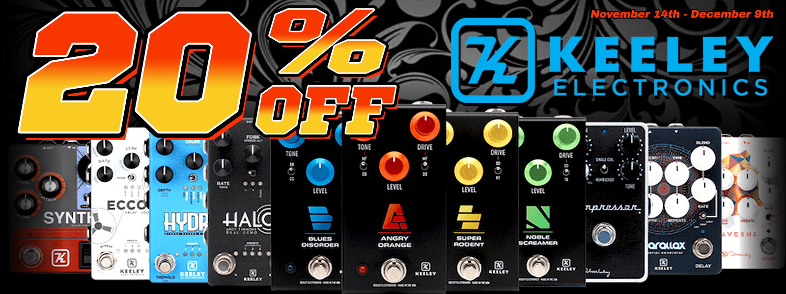 20% off Keeley Pedals!