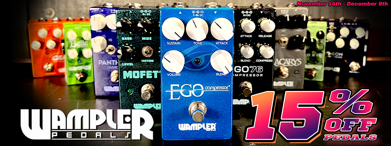 15% off Wampler Pedals!